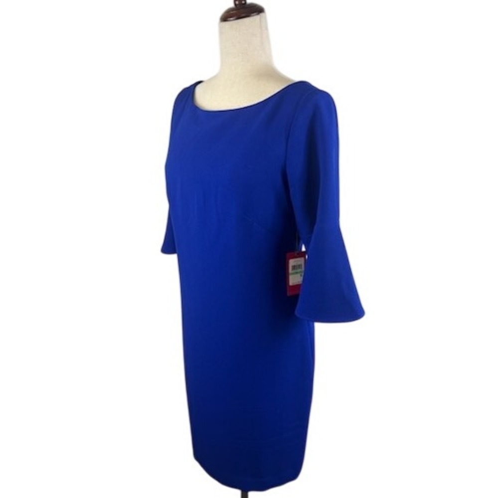 New Vince Camuto Cobalt Blue Sheath Dress Bell Sleeve Career Party Size‎ 8